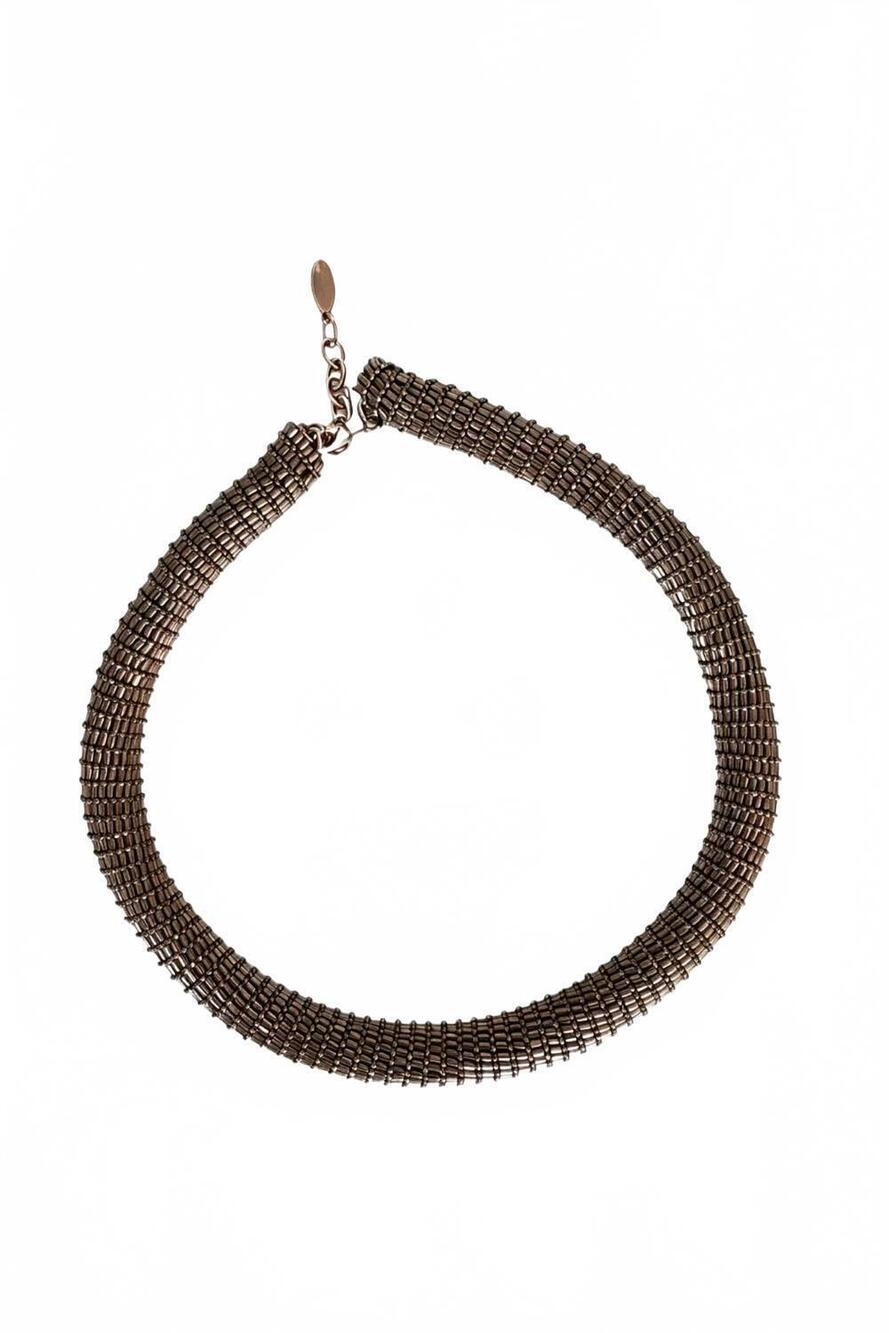 NEW BRUNELLO CUCINELLI women's monili bead necklace in gold